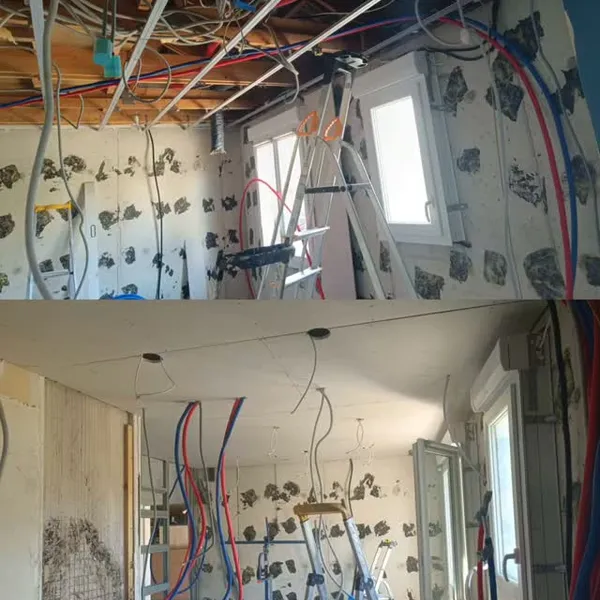 Réfection plafond en pose suspendu pour future salle de bain