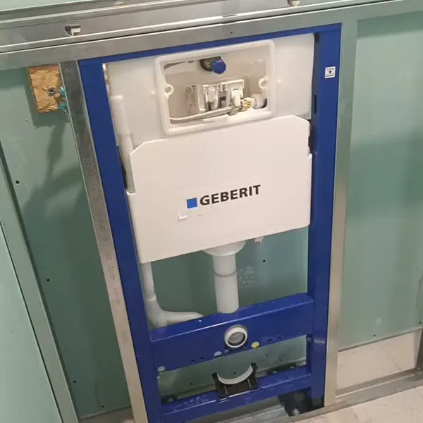 Pose wc suspendu bâti support Geberit G500. – Reims